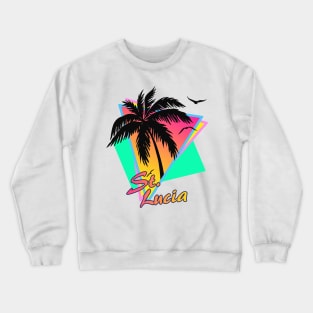 St. Lucia Cool 80s Sunset Crewneck Sweatshirt